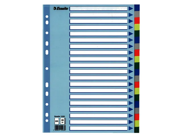 Tabbladen Esselte A4 11-Gaats Pp 20-Delig Index