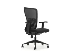 Bureaustoel serie 250 NEN-EN 1335 Zwart Mesh en Zwart voetkruis