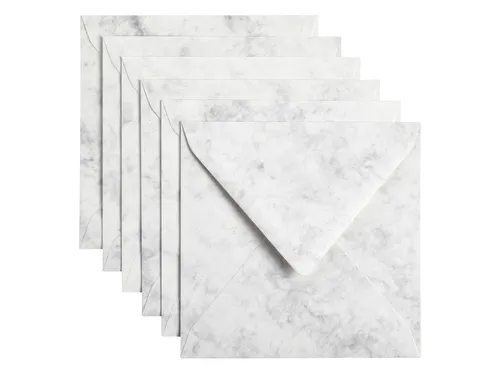 Envelop Papicolor 140x140mm Marble grijs Gegomd