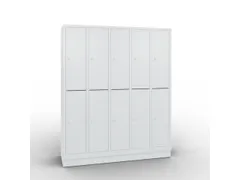lockerkast draaigrendel 1800x1480x500 5x2vakken RAL7035 front RAL7035