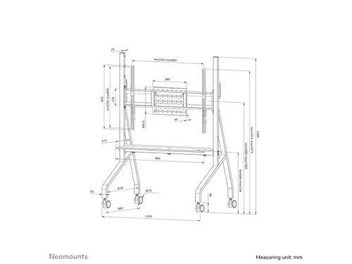 Neomounts MOVE Go FL50-525WH1 TV trolley 55-86 inch - max 76 kg - manu