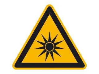 waarschuwingsbord,v. binnen/buiten,Waarschuwing voor optische straling - 1