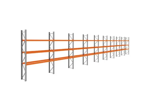 palletstelling,basis+8xaanbouw,HxBxD 3990x25300x750mm,vakl. 3000kg
