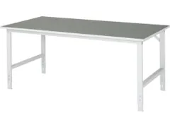 werkbank,HxBxD 760-1080x2000x1000mm,houtblad,m. linoleumlaag