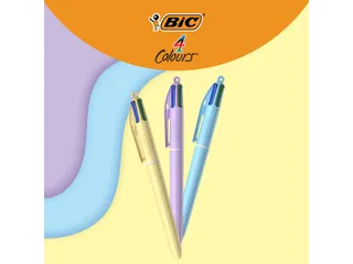 4-Kleuren balpen Bic pastel assorti display à 30 stuks - 4