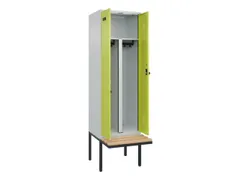 PBM-locker met bank,HxBxD 2120x600x815mm,2vak,vak B 300mm,draaigrendel