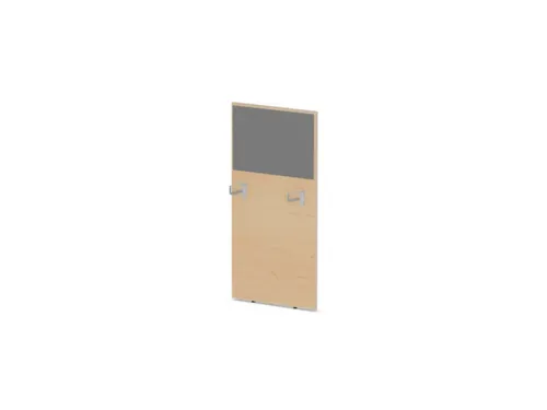 baliepaneel,v. bureau,aanbouw links,B 600mm,NE-esdoorn,BN8078-grijs