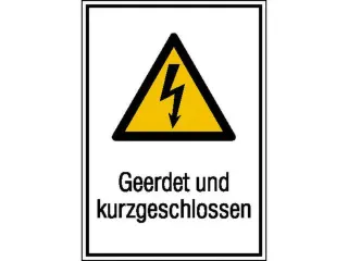 waarschuwings-combibord,Geaard en kortgesloten,hard PVC,HxB 297x210mm - 1