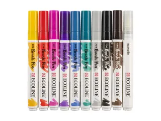 Brushpen Talens Ecoline Handlettering blister à 10 stuks assorti - 1
