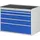 ladekast 825x1145x650mm 5laden cilinderslot RAL7035 RAL5010 metaal
