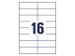 etiket Avery ILK 105x37mm 100 vel 16 etiketten per vel wit