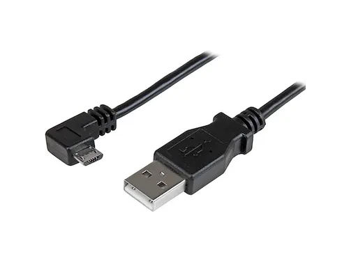 1m Micro-USB oplaad en sync kabel M/M haaks naar rechts