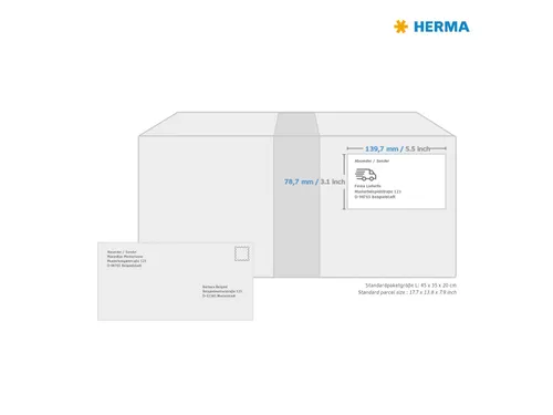 HERMA 4472 Premium Adresetiketten A4 78,7x139,7mm Wit 400 stuks
