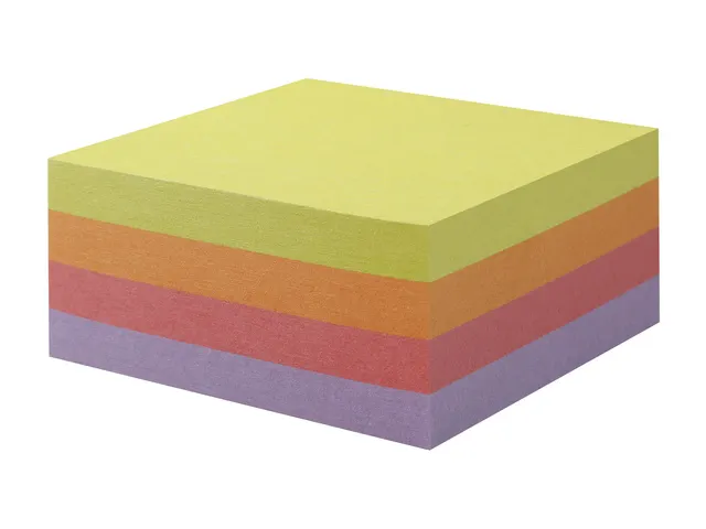 Notitieblok 75x75mm, 2 X 400 Blaadjes, 4 Assorti Kleuren, Blauwe Engel