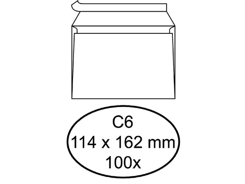 Envelop Quantore Bank C6 114x162mm 80gr Wit Zelfklevend