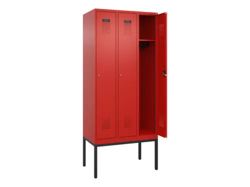 locker,HxBxD 2120x900x500mm,3vak,vak B 300mm,cil.-slot,voetonderstel