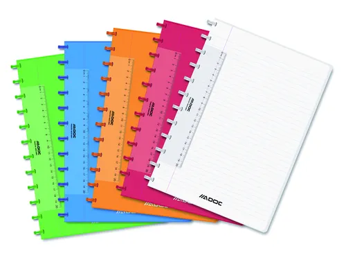 Schrift Adoc colorlines A4 lijn 144blz PP assorti