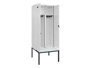 PBM-locker met bank,HxBxD 2120x800x815mm,2vak,vak B 400mm,draaigrendel - 1