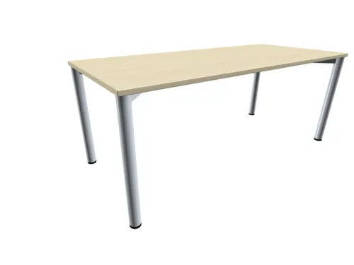 vergadertafel HxBxD 72x180x80cm rechthoekig Esdoorn 4voeten Alu