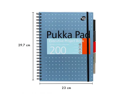 Projectboek Metallic Executive A4 lijn 5-tab 4-gaats 80 gram assorti