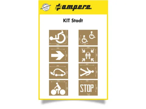Sjablonenset,Symbool/Tekst: "Rolstoelgebruikers,Pijl,Verzamelpunt