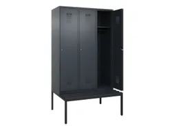 locker met bank,HxBxD 2120x1200x815mm,3vak,vak B 400mm,cilinderslot