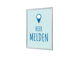 Kliklijst A1 complete set met print "Hier melden" Blauw - 1