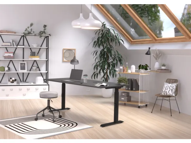 In hoogte verstelbaar bureau,HxBxD 680-910x1800x800mm,blad grafiet