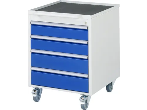 mobiel ladeblok HxBxD 745x580x650mm 4laden romp RAL7035 front RAL5010