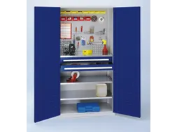 Materiaalkast Gesleufde Deuren Staal 1950x1000x600mm 2laden Ral5010