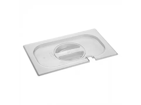 Caterchef Deksel met lepeluitsparing 1/4 GN polycarbonaat Transparant