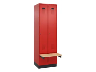 locker met bank,HxBxD 1950x600x815mm,2vak,vak B 300mm,cilinderslot - 2