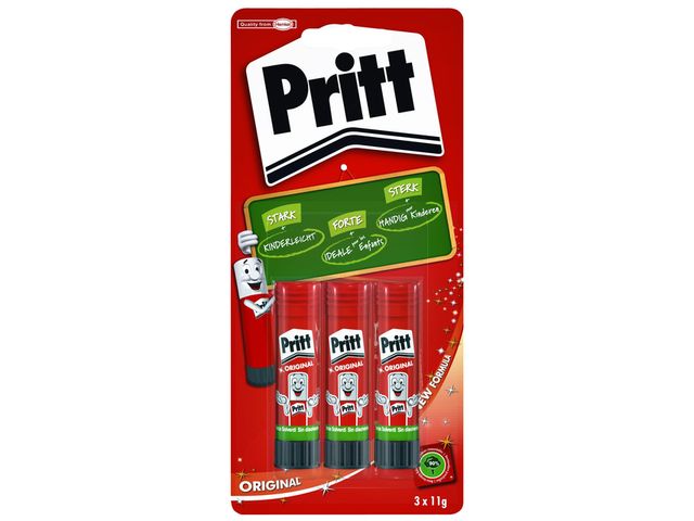 Bâton de colle Pritt Original Petit 11g blister 3 pièces