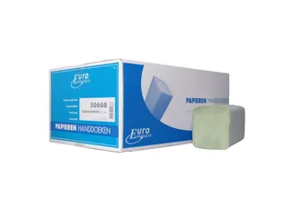 Handdoekpapier P50668 Euro Z-fold groen 2-Laags 23x25cm 3200 Stuks - 1