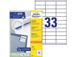 Etiket Avery Zweckform 3421 70x25.4mm wit 3300stuks - 9