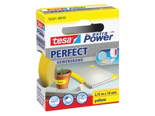 Plakband Tesa textiel 19mmx2.75m geel - 1