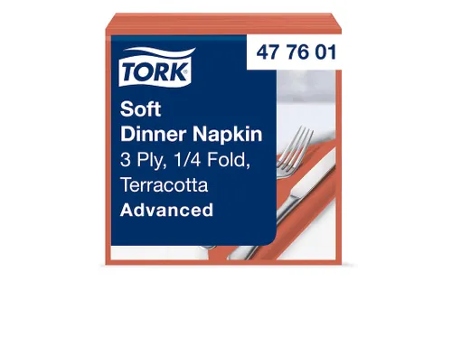 Tork 477601 Soft Dinnerservet Advanced Terracotta 39x39cm
