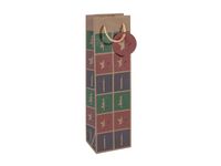 Kerstcadeautas Sigel Fles met cadeaukaartjes, kraftliner, 157gr, 100x3