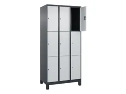 lockerkast,HxBxD 1950x900x500mm,3x3vakken,vak B 300mm,cil.-slot,voeten