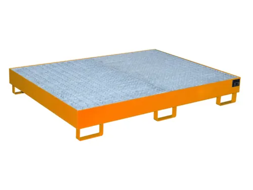 stellingopvangbak,opvangvol. 240l,HxBxD 250x1750x1300mm,m. rooster