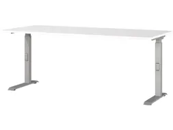 In hoogte verstelbaar bureau,HxBxD 680-910x1800x800mm,blad wit