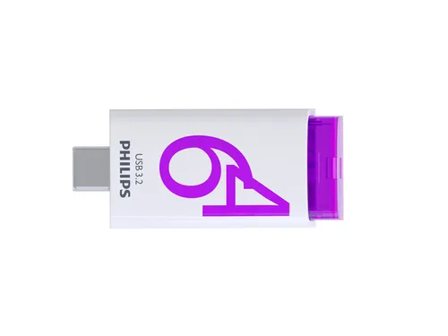USB stick 3.2 Philips Click USB-C 64GB paars