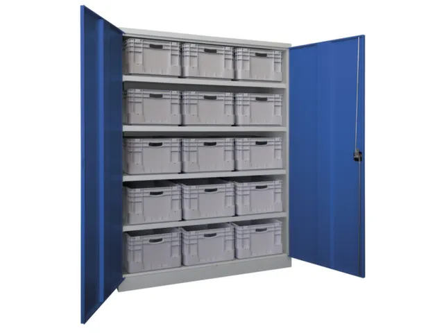 zwaarlastkast met openslaande deuren,RAL7035,front RAL6011