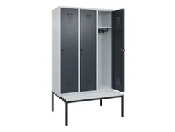 locker met bank,HxBxD 2120x1200x815mm,3vak,vak B 400mm,draaigrendel