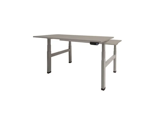 Dextro Plus Duo Zit-sta Bureau Elektrisch 160x80 Licht Grijs 25mm Alu