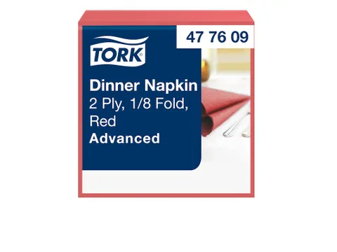 Tork 477609 Soft Dinnerservet Advanced Rood 39x39cm 1/8 vouw