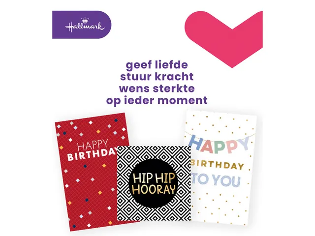 Wenskaart Hallmark Business Box verjaardag engelstalig navulset à 6 s