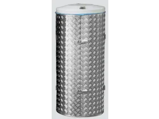 Afvalverzamelaar 120 Liter Rvs/Aluminium Traanplaat Deksel Ral7032 - 1