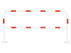 beschermbeugel,v. binnen/buiten,HxBxD 1000x2000x150mm,staal,wit/rood