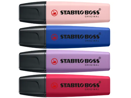 Markeerstift STABILO Boss Wildflower assorti 4 stuks